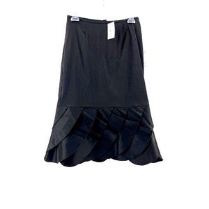 NWT Xscape by Joanna Chen Women's Black Ruffled Layered Stretch Skirt Size 6